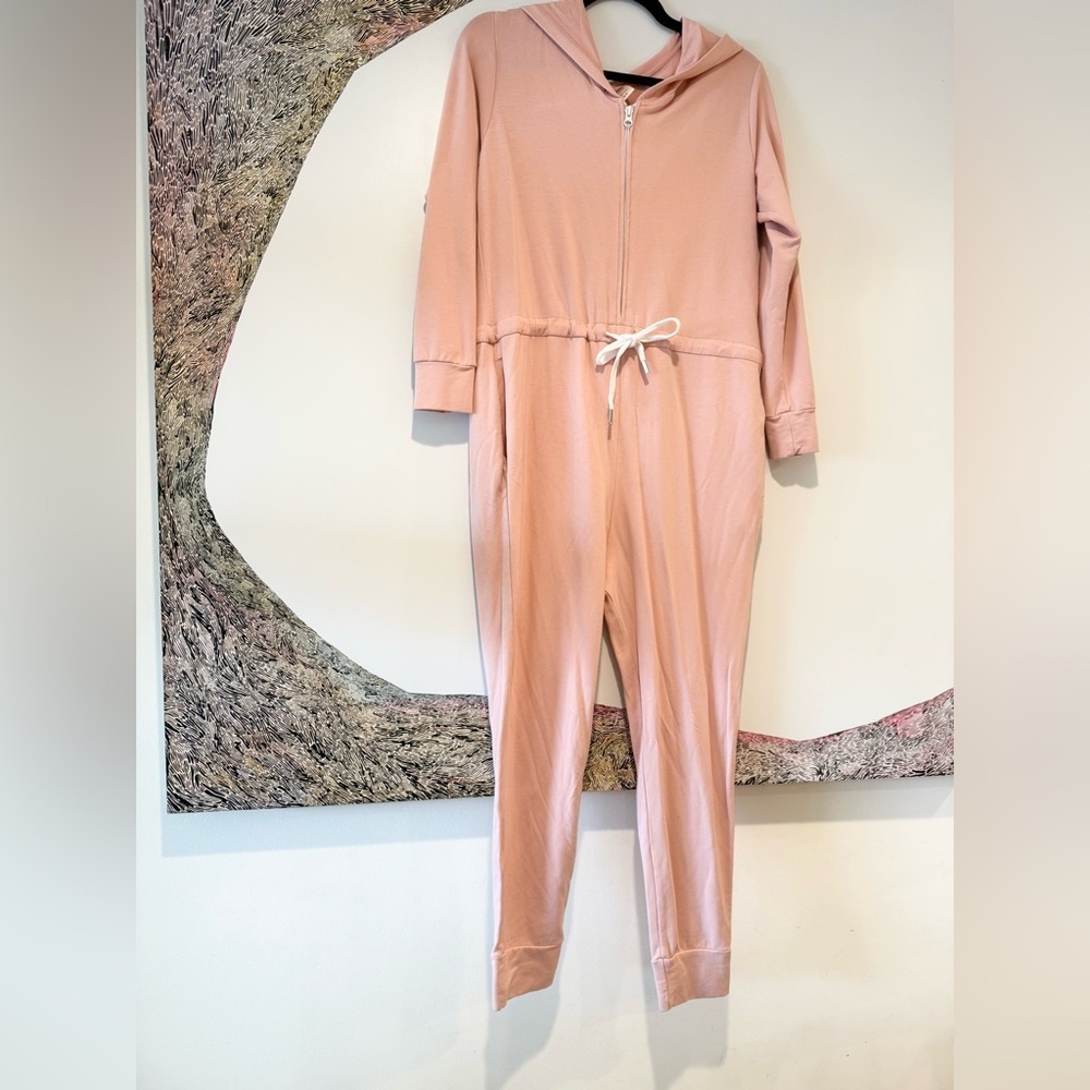 Smash + Tess Pink Hooded Jumpsuit